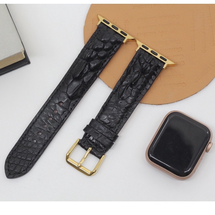 Dây Đeo Thay Thế Apple Watch II Dây Đồng Hồ Vân Gai Chân Da Cá Sấu Cao Cấp Độc Lạ Phù Hợp Với Các Series SE 7/6/5/4/3/2