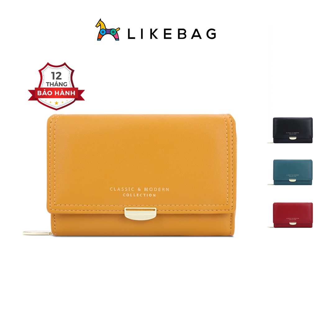 Ví nữ mini cầm tay LIKEBAG basic trơn T2704-001 - LIBAGI
