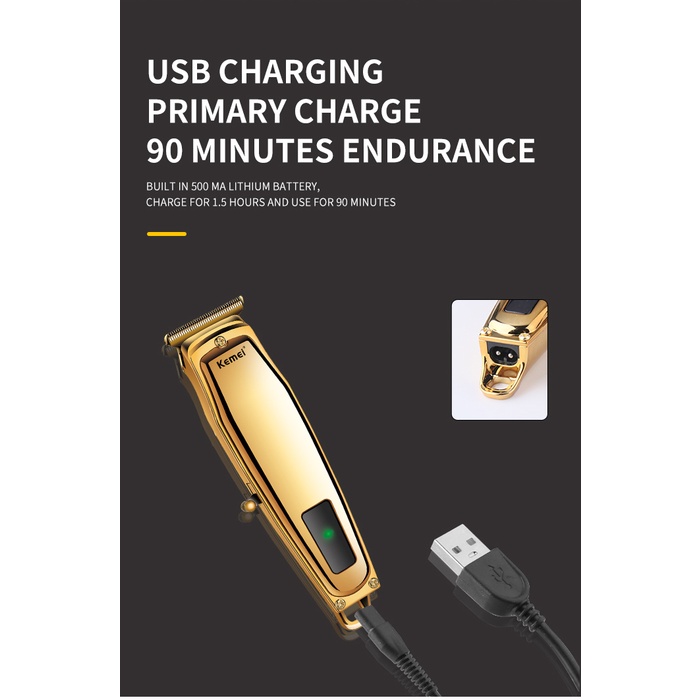 Tông đơ Kemei có cổng sạc USB chất lượng cao