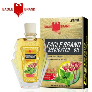 Dầu gió Con Ó vàng Singapore Eagle Medicated Oil Refresh 24ml, 3ml