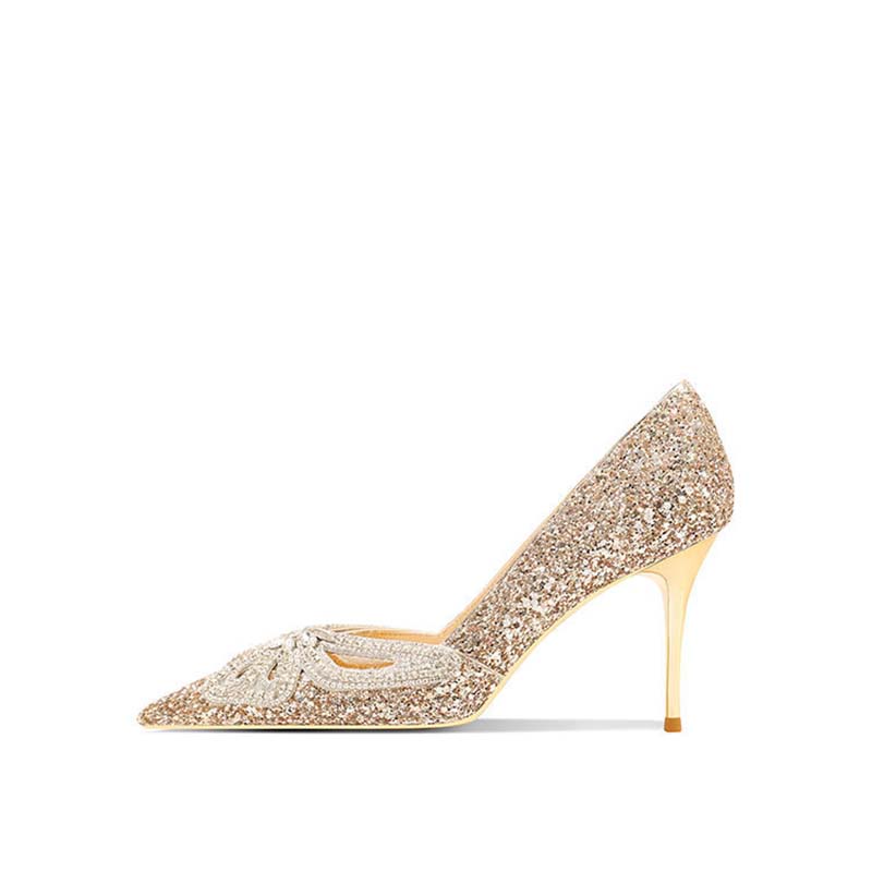 Giày Cao Gót Cô Dâu Đính Đá Pha Lê Sang Trọng