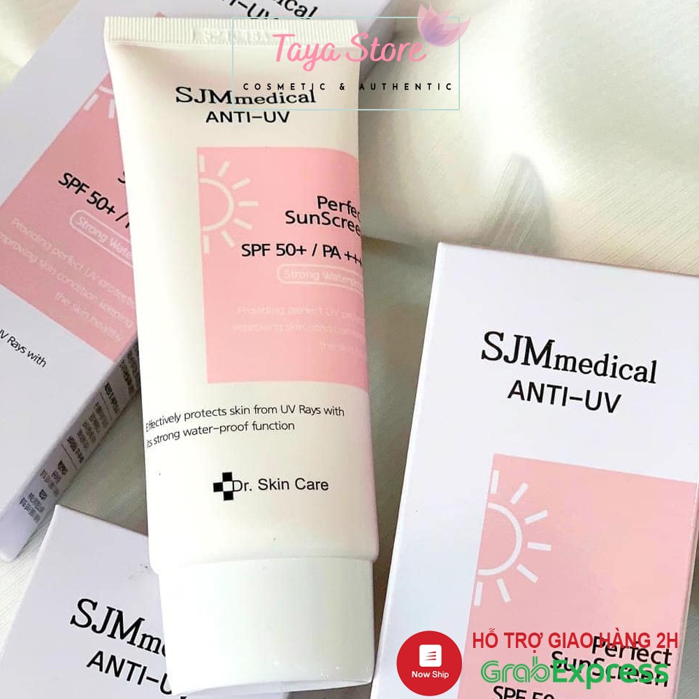 Kem chống nắng SJM Medical Anti UV Perfect SunScreen SPF50+/PA++++ Dr. Skin Care 60g Hàn Quốc nâng tone da trắng sáng