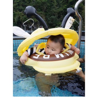 Phao bơi ong cho bé SWIMBEE trợ lực, chống lật, chống nắng, nâng đỡ cột sống, kèm mái che nắng THE BABY NEST