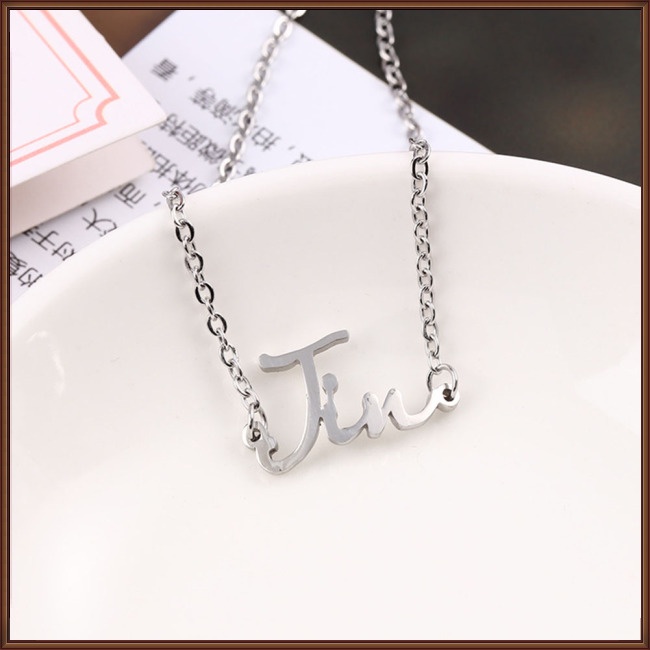 Jaz Vòng Tay Mạ Điện Đơn Giản Họa Tiết Chữ Ký BTS Thời Trang