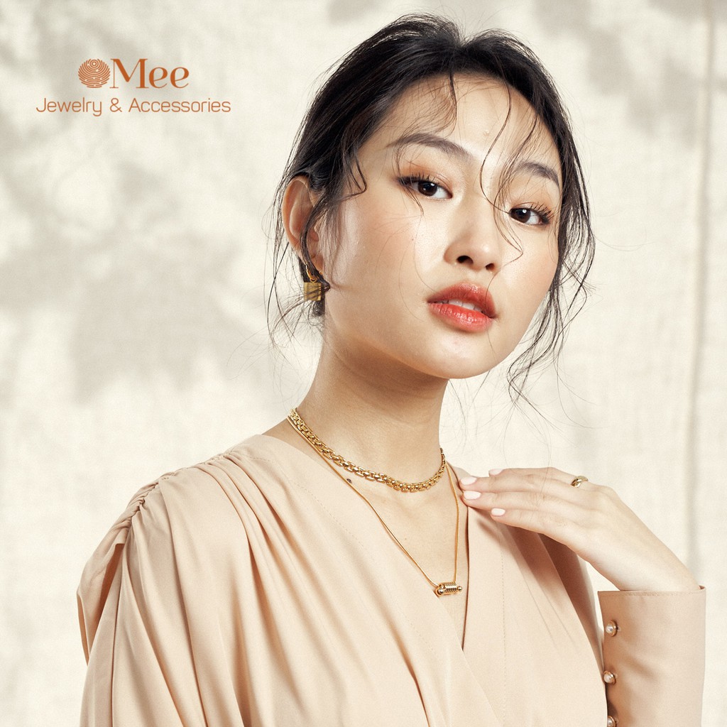 Dây chuyền choker MEE vòng cổ nữ xích dây đồng hồ, mạ vàng 18k - N2852