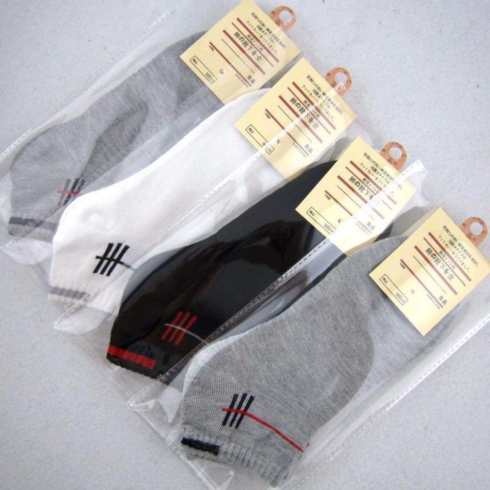 Tất nam cổ ngắn MILASO vớ nam co giãn họa tiết 3 sọc đi giày da, giày thể thao chạy bộ, gym đa năng FAS-001328