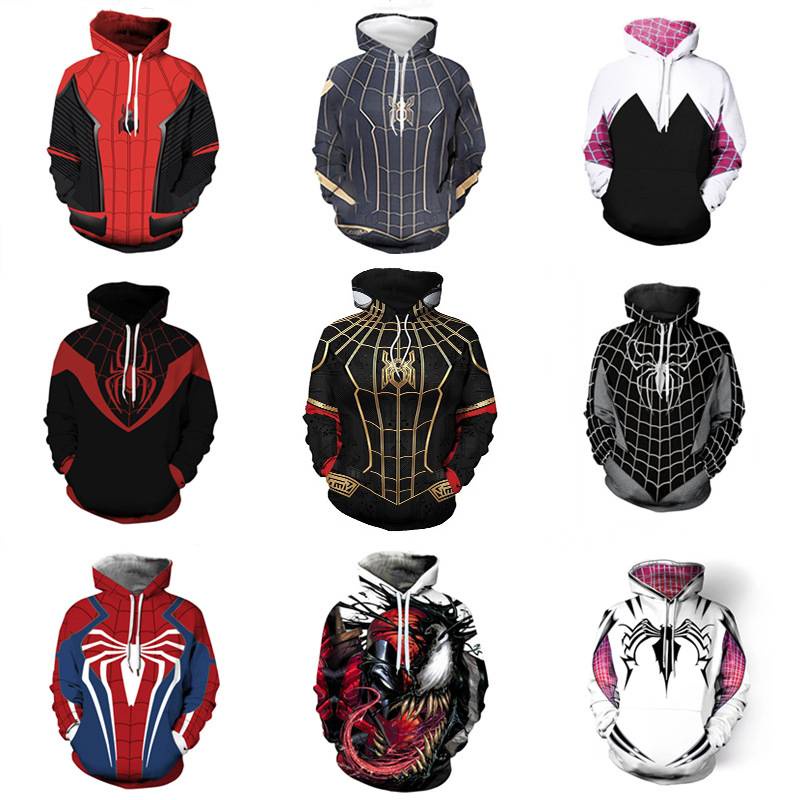 Áo hoodie dáng rộng dài tay in hình Spider-Man No Way Home