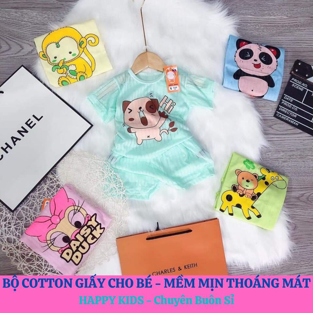 Bộ quần áo cộc tay Cotton giấy cho bé