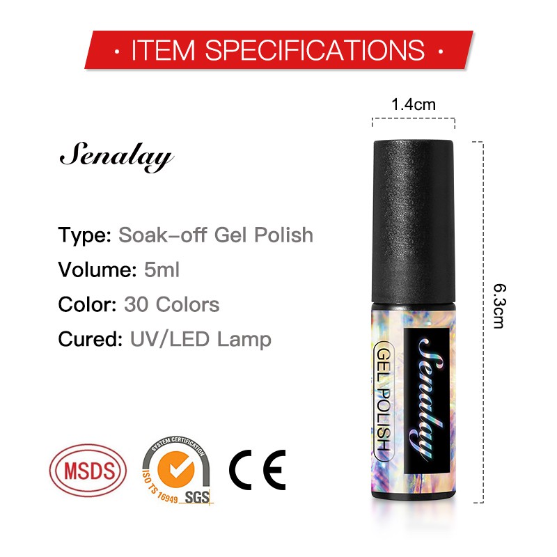 Gel sơn móng tay Senalay 5ml thích hợp sử dụng đèn LED/ UV làm móng nghệ thuật