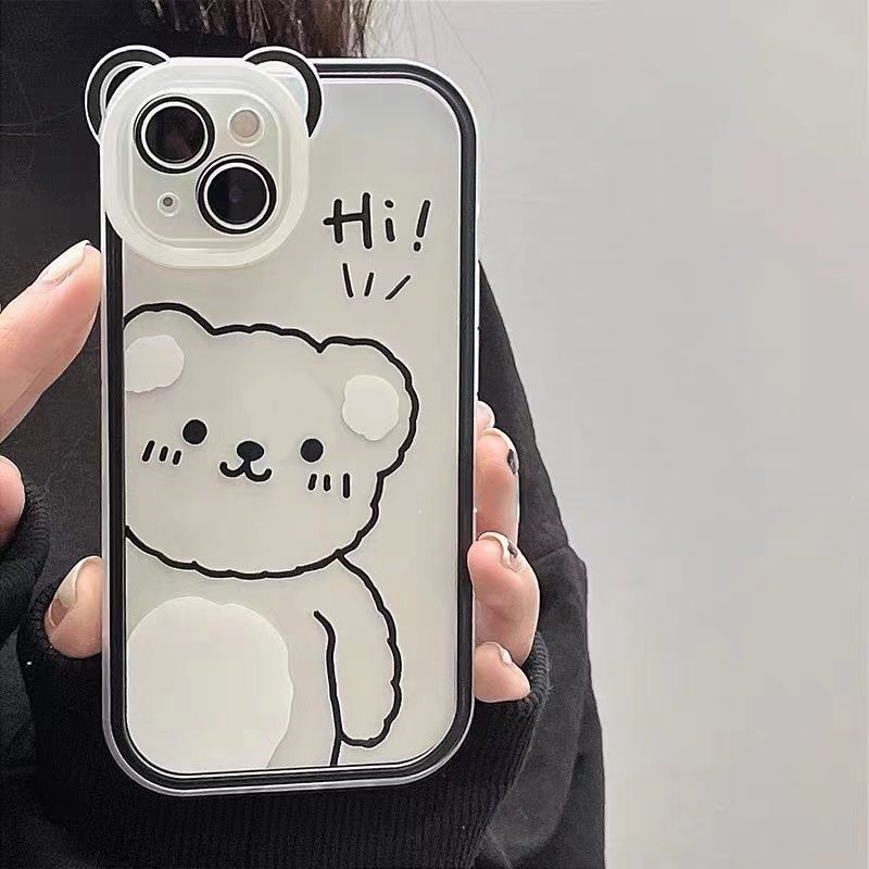Ốp Điện Thoại Silicon TPU Mềm Trong Suốt In Hình Gấu Dễ Thương Cho IPhone 13 12 11 13 Pro 11 Pro XS Max X XR 8 7 6 6S Plus