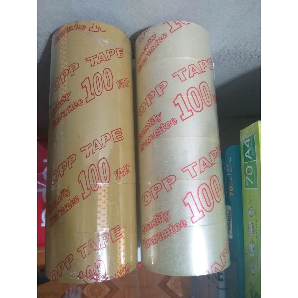 6 cuộn băng keo trong 100y 1.1 kg siêu dính để dán thùng giấy carton đóng hàng giá rẻ tận xưởng giao hỏa tốc nhận hàng n