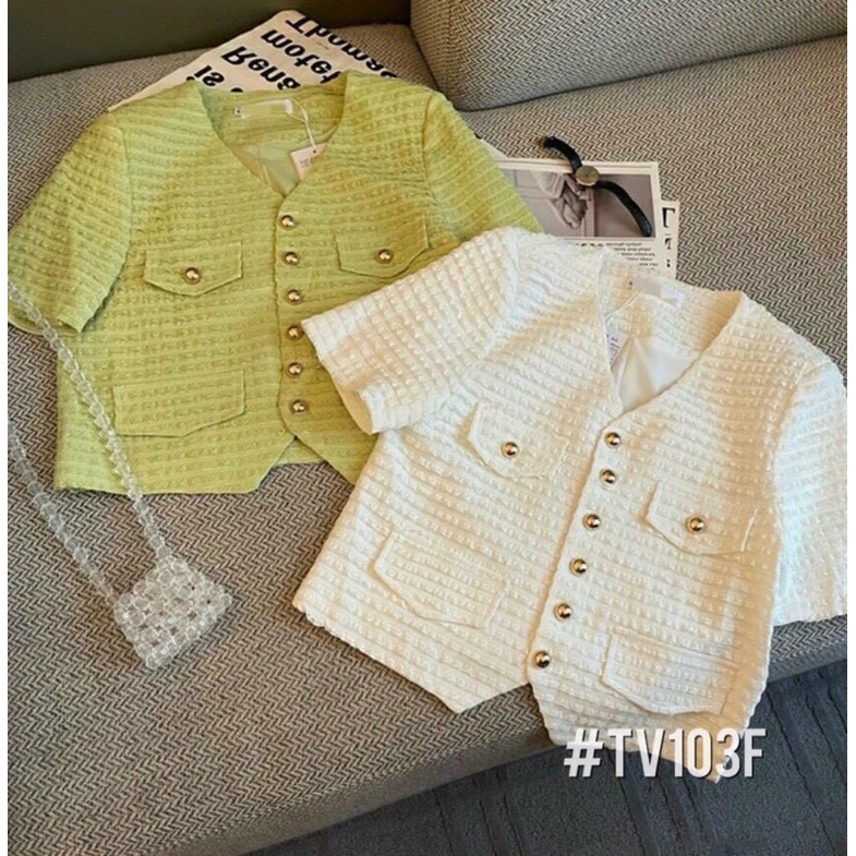Áo giả vest ren tay ngắn