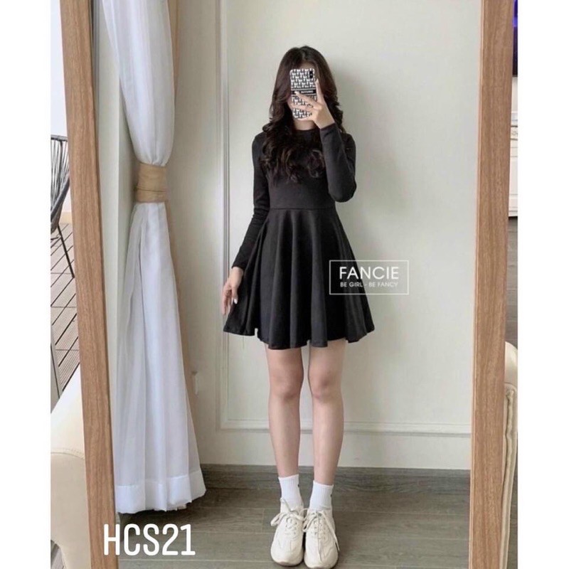 Đầm xoè thun gân chính phẩm