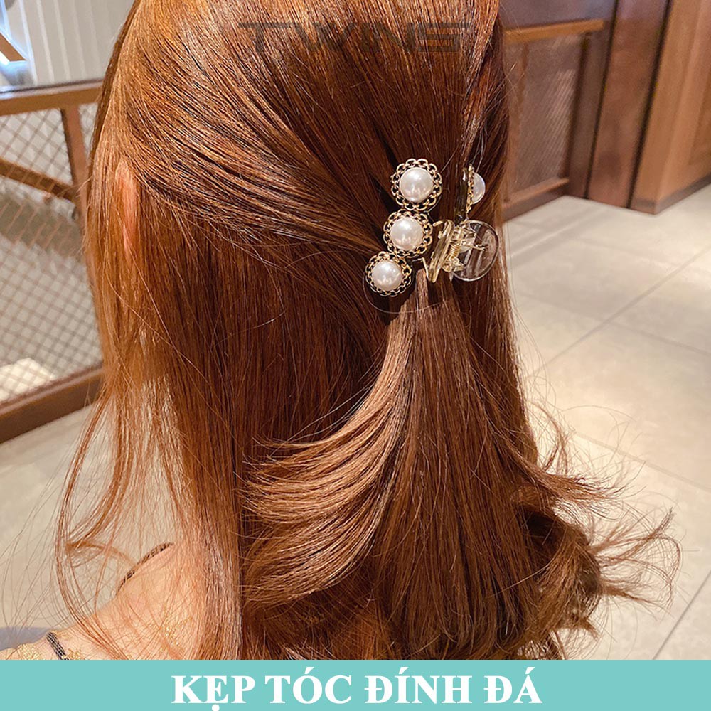 Kẹp tóc kim loại đính đá SK202 sang trọng, dễ thương, xinh đẹp phong cách Hàn Quốc làm phụ kiện tóc cho nữ