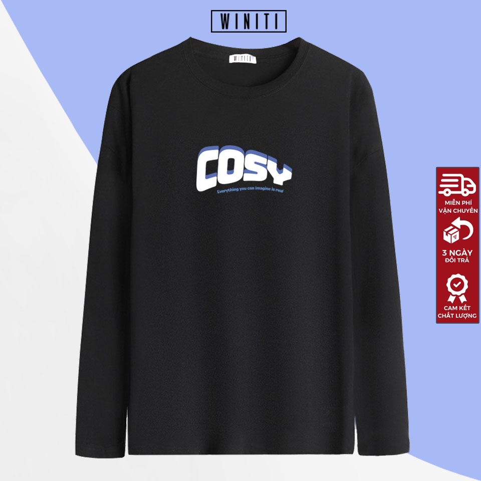 Áo thun dài tay unisex phông nam nữ cotton basic form suông rộng phong cách Hàn Quốc Cos Winiti