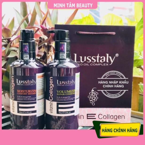 [CHÍNH HÃNG] Dầu Gội Dầu Xả Lusstaly Vitamin E 500ML Phục Hồi Hư Tổn Trị Rụng Không Gàu-Ngứa