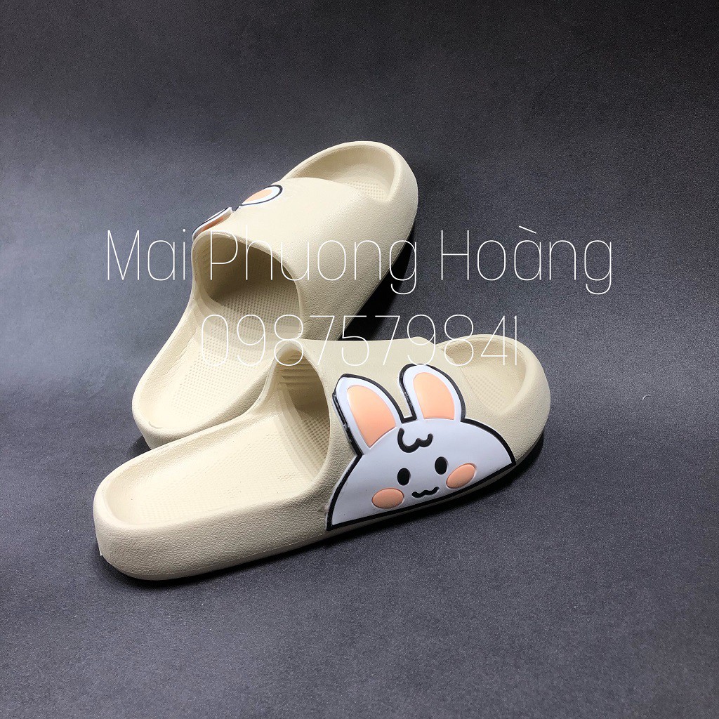 Dép Bánh Mì Hình Thỏ Quai Ngang Cute siêu xinh, Form ngắn khách nhích lên 1 size Mai Phương Hoàng