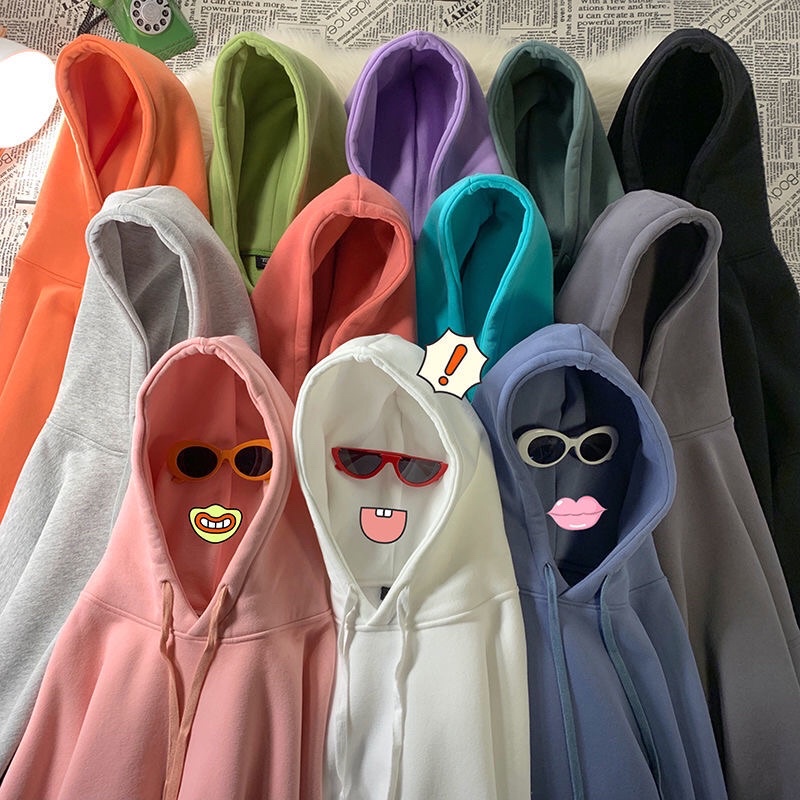 Áo hoodie trơn mỏng phong cách tối giản cho nam và nữ