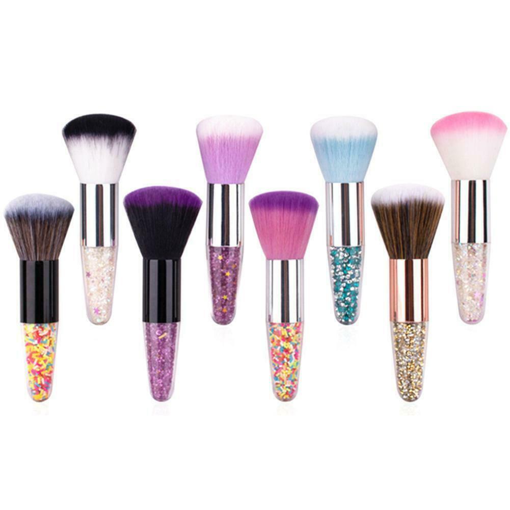 (Hàng Mới Về) Cọ Trang Điểm Tay Cầm Trong Suốt Thiết Kế Tay Cầm Họa Tiết Kim Cương Đẹp Mắt O1Z7