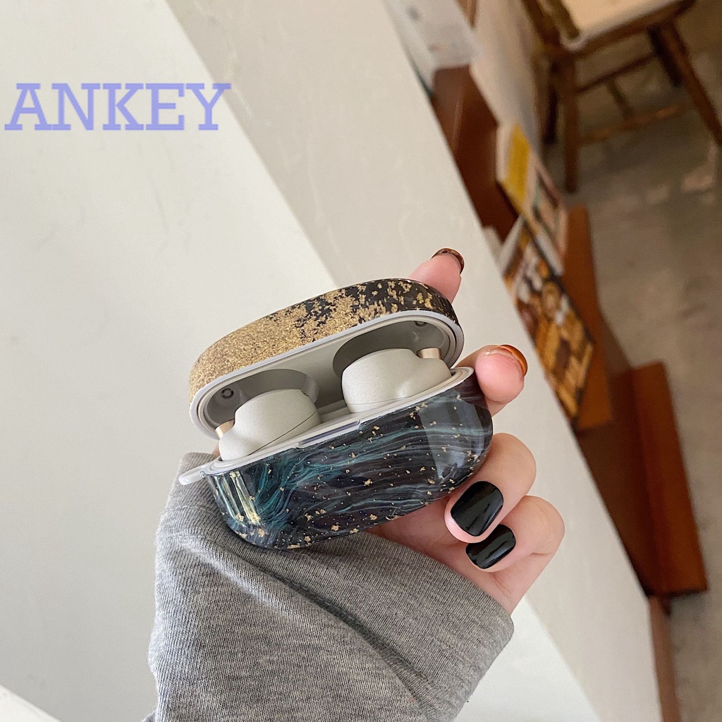 Case for Sony WF-1000XM3 WF-1000XM4 Vỏ Bảo Vệ Hộp Sạc Tai nghe không dây Họa Tiết Đá Hoa Cương Thời Trang