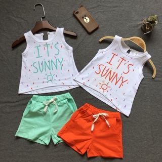 Bộ zara bé gái chữ it's sunny