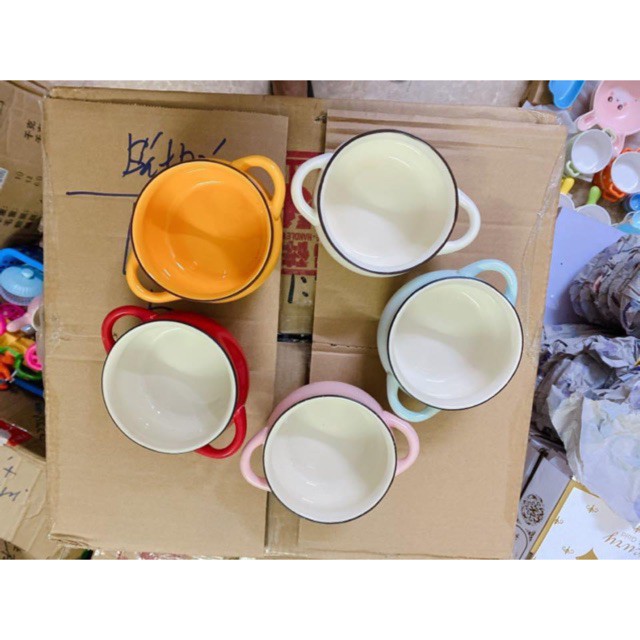 Bát sứ ăn dặm hình thố 2 tai - Nhiều màu