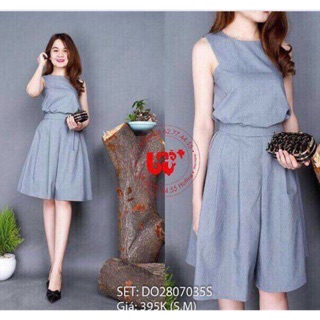 Sét bộ cát Hàn ống rộng nút lưng