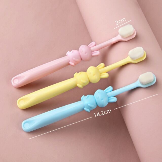 Bàn chải đánh răng lông cotton siêu mềm cho bé từ 2 tuổi Mini