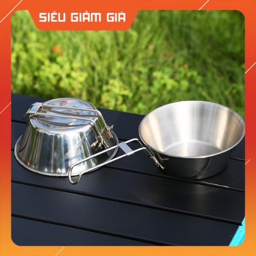 Chén/ Bát Cắm Trại Dã Ngoại Gấp Gọn, Chén Phượt inox 304