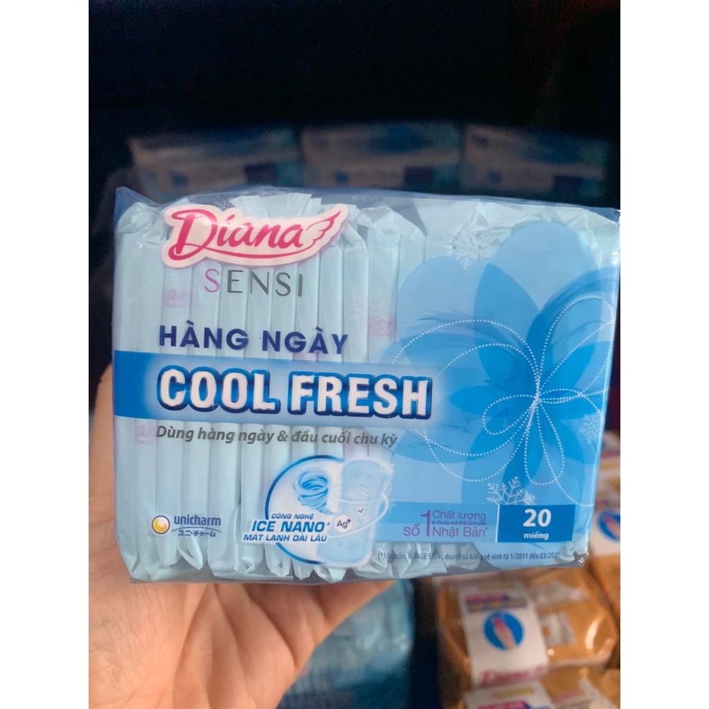 Băng vệ sinh Diana hàng ngày sensi cool fresh / compact  20 miếng