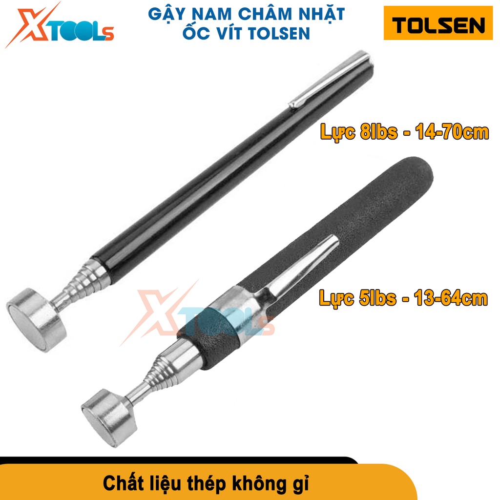 Cây nam châm nhặt ốc vít Tolsen gậy nam châm 64-70cm, thép không gỉ, hút đồ vật bằng kim loại