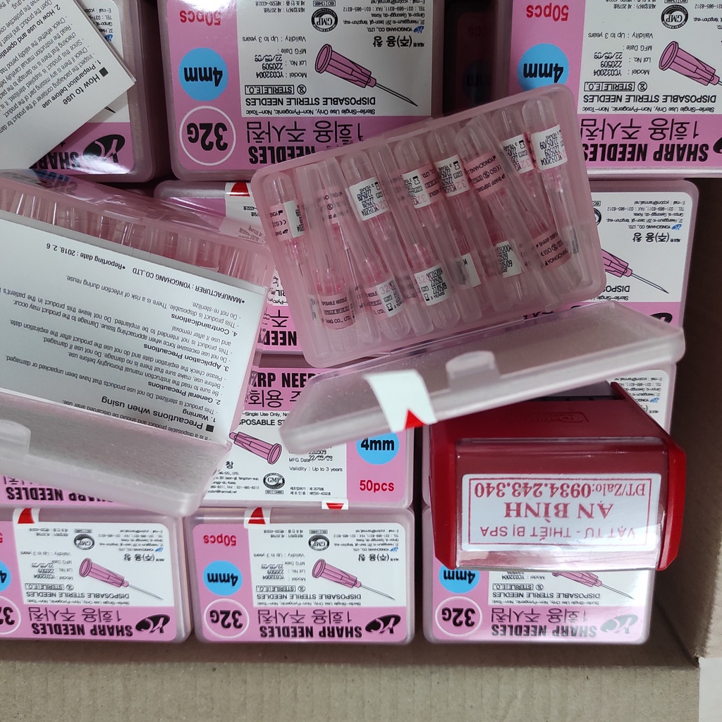 (Q1-HCM) (1 Cây) Đầu Kim Tiêm Meso 32g4mm Sharp Needle Chính Hãng Hàn Quốc - Kim Tiêm Nano 34g4mm 34g2mm Sharp Needle