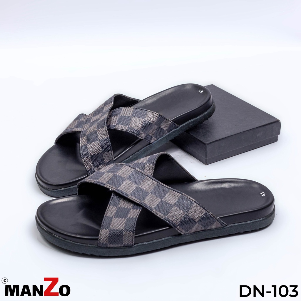 Dép da nam thời trang - Dép nam quai chéo cao cấp - MANZO DN 103 - Manzo Store