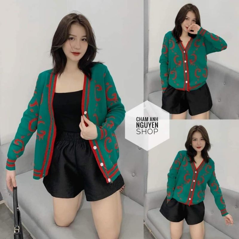 Áo len cadigan họa tiết LV