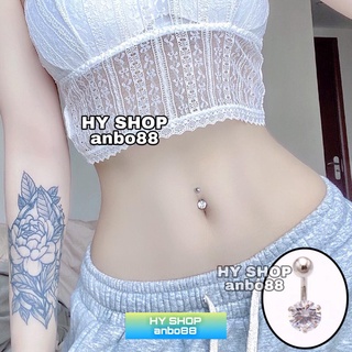 khuyên titan rốn đính kim cá tính không gỉ không dị ứng siêu bền