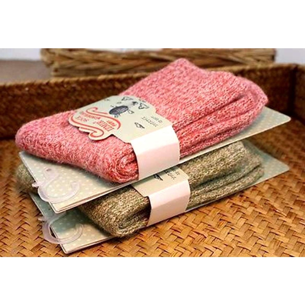 Set 5 Đôi Tất Len Cashmere Mềm Mại Trơn Màu Cho Nữ