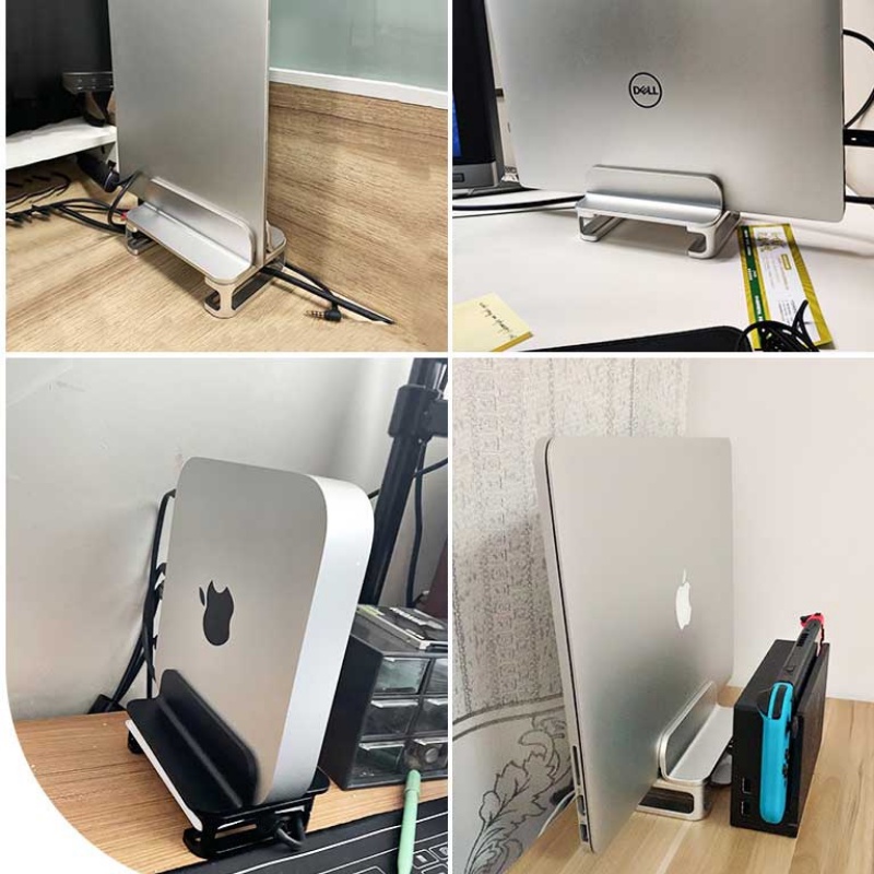 Đế kẹp, Giá đỡ Laptop Macbook để bàn, bằng hợp kim nhôm nguyên khối, dạng đứng chân đế cao Techroom