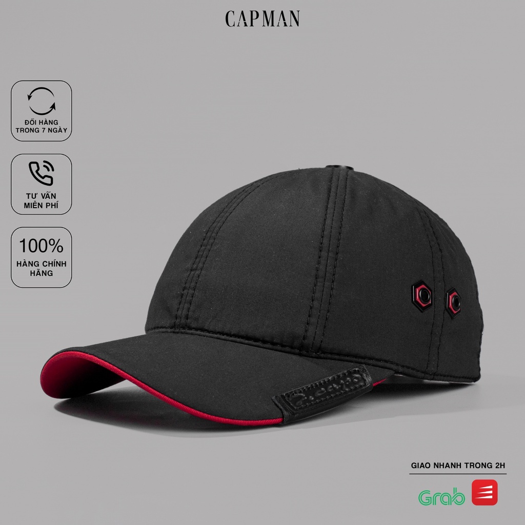 Mũ lưỡi trai CAPMAN chính hãng full box, nón kết nam nhung CM113 màu đen
