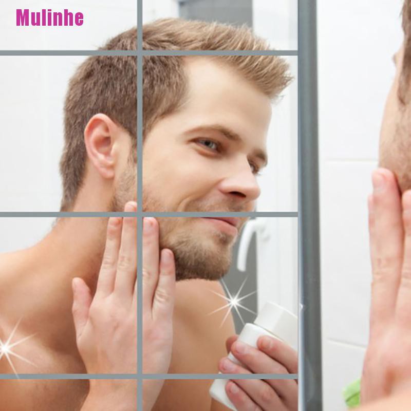 Đề Can Acrylic Tráng Gương Hình Vuông Dán Tường Trang Trí