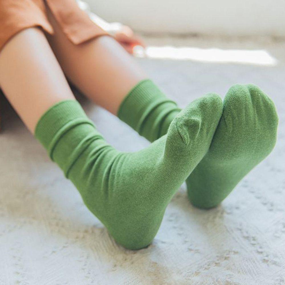 Vớ Cotton Dệt Kim Dày Cao Đến Mắt Cá Thoáng Khí Nhiều Màu Sắc Thời Trang Mùa Đông Cho Nữ