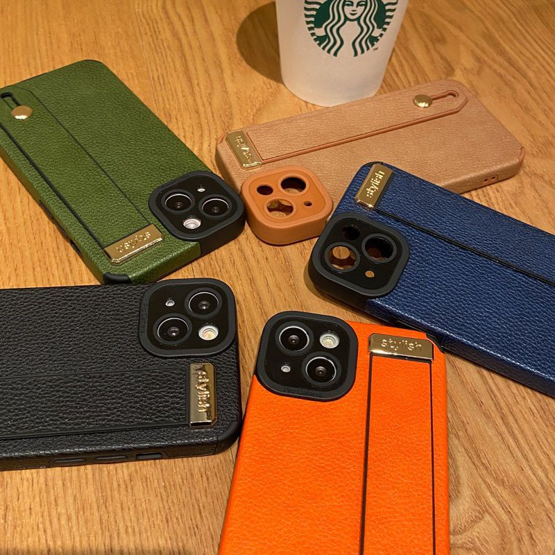 Ốp Điện Thoại Bằng Da Mềm Cao Cấp Có Dây Vòng Tay Cho iphone 14 pro max 13 12 14 plus