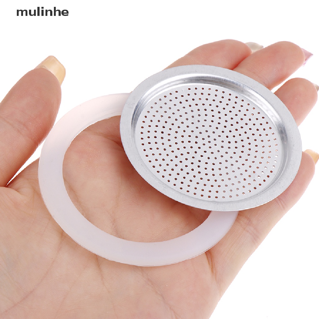 Set Miếng Đệm Silicone + Bộ Lọc Bằng Nhôm Thay Thế Cho Bình Pha Cà Phê Moka