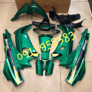 Bộ vỏ nhựa Wave alpha - wave thái xanh ken kèm tem