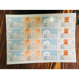 Combo 16 nhãn vở dễ thương