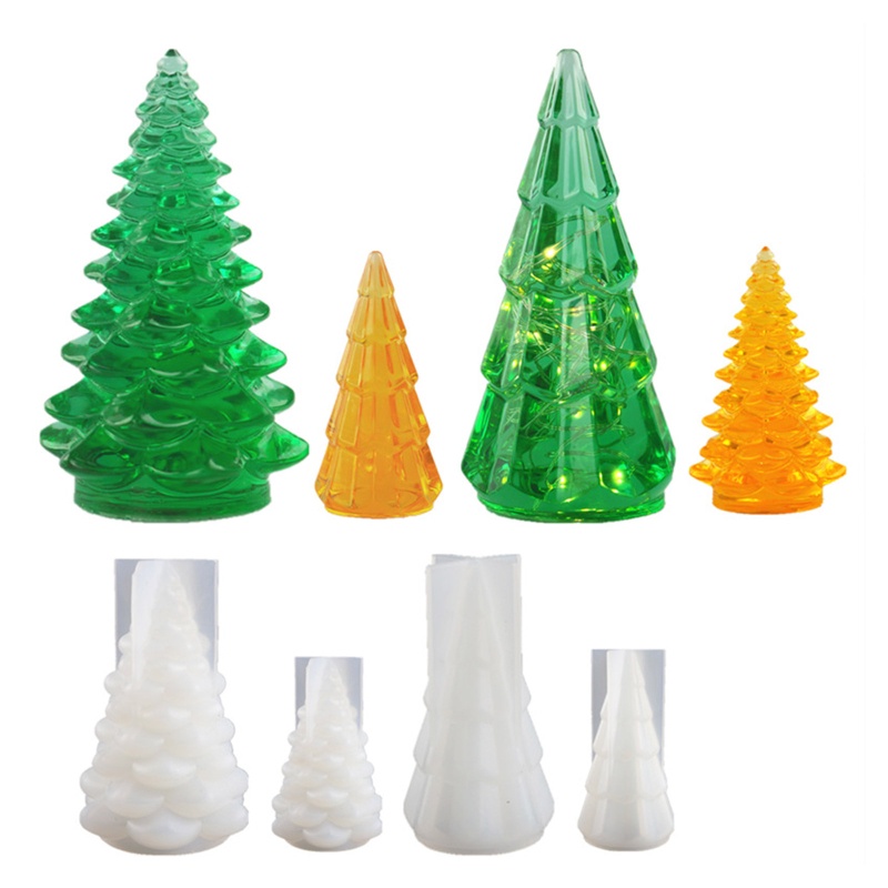 Khuôn Silicon Làm Giá Đỡ Đèn Cầy Hình Cây Thông Giáng Sinh 3D DIY