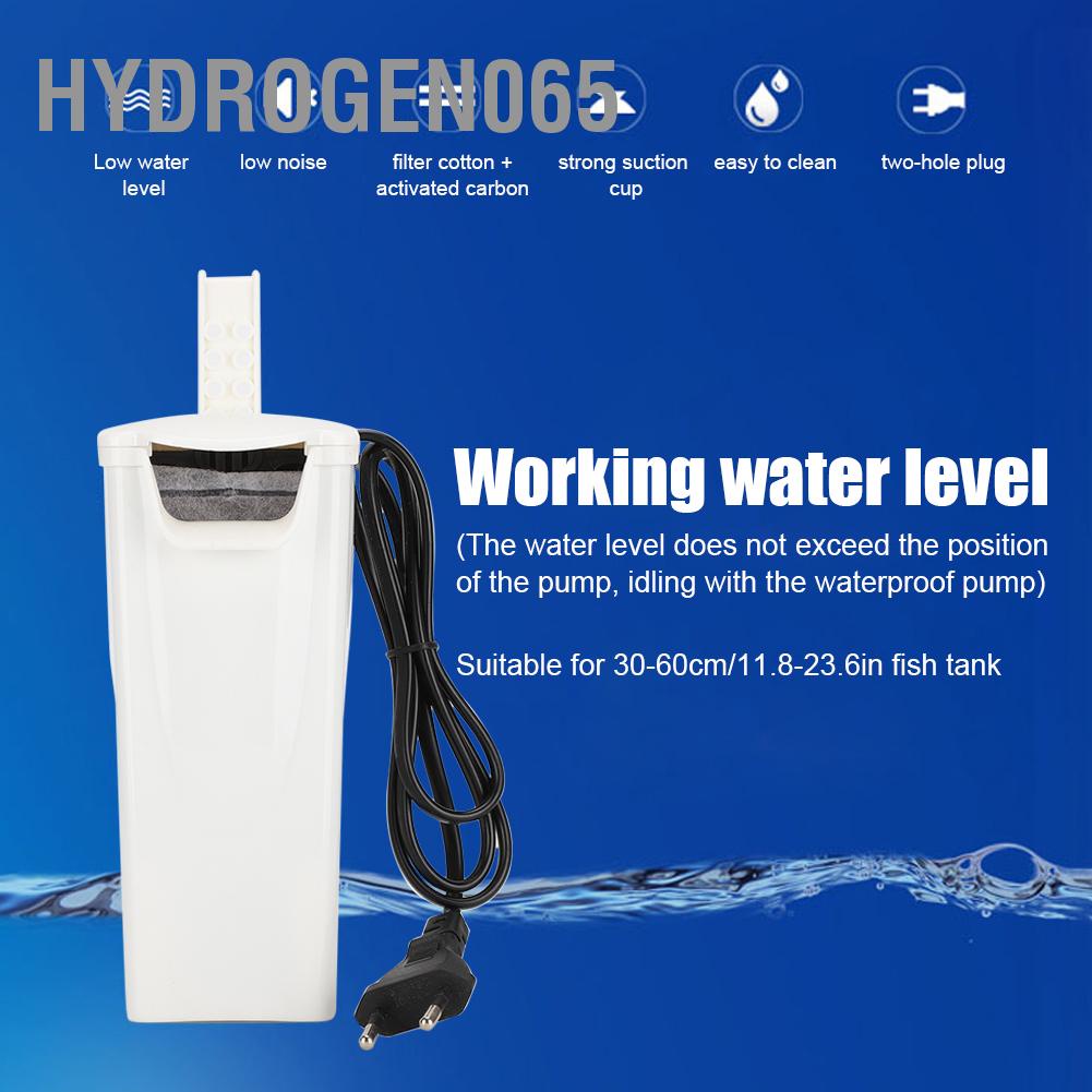 Thác nước mini 3W xây dựng trong máy bơm lọc bể cá rùa mức nước thấp làm sạch không tiếng EU 100‑240v