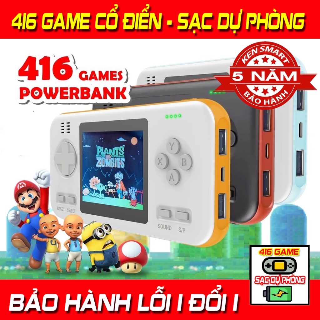 Máy chơi game 416 game kiêm sạc dự phòng 8000 MAH - Sạc dự phòng kiêm máy chơi game 416 trò nhỏ gọn,rất tiện lợi