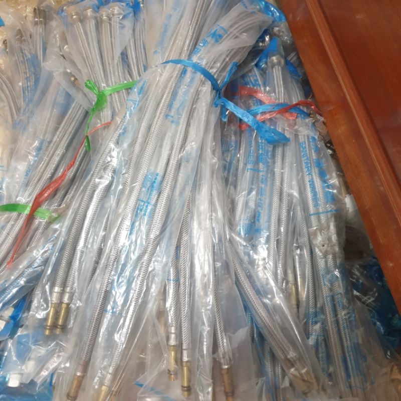 Bộ 2 dây cấp nước nóng lạnh cho vòi rửa mặt lavabo, vòi rửa chén bát inox 50cm