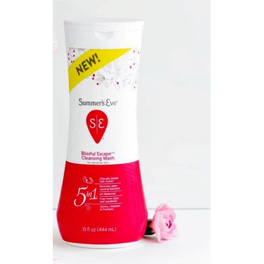 Dung dịch vệ sinh SUMMER'S EVE DELICATE BLOSSOM &amp; BLISSFUL ESCAPE Cleansing wash cho da nhạy cảm 444ml