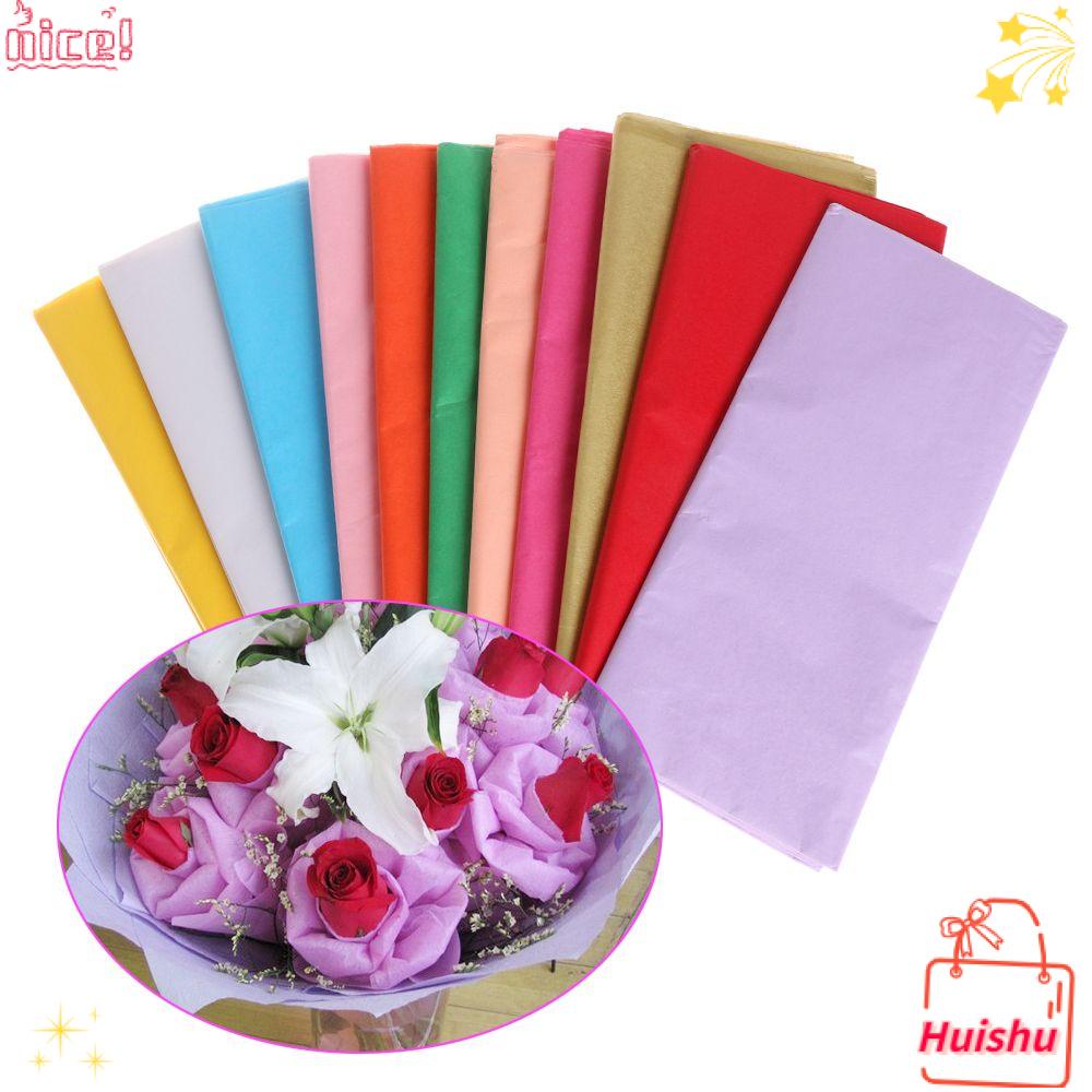 ✣HS✣ 10pcs/bag Wedding Origami DIY Flower Making Tissue Paper Gift Wrapping Packing Craft Decor Scrapbooking/Multicolor